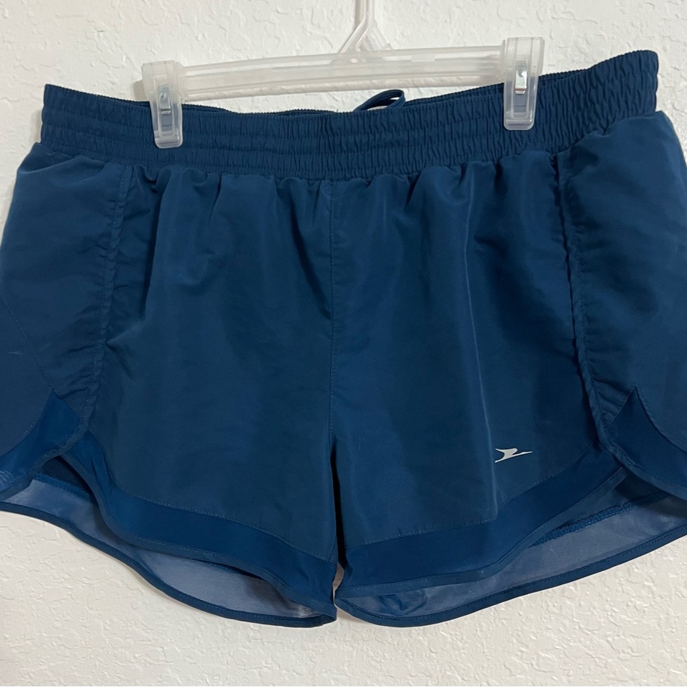 Crane Athletic Shorts Blue Drawstring Waist Size XL Lined 100% Polyester #512